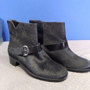 NEW Derek Lam 10 Crosby CHARLOTTE Black Calf Hair Ankle Boots - 8.5